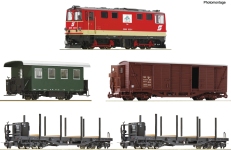 Roco 5540001 - H0e - 5-tlg. Zugset Diesellok BR 2095 mit Güter-, Personenwagen, ÖBB, Ep. V